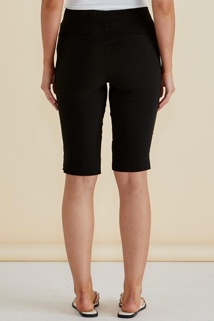 Betty Basics BB5014 Black Bengaline Bermuda Shorts