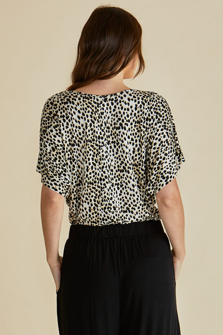 Betty Basics BB506 Maui Beige Cheetah Print T-Shirt