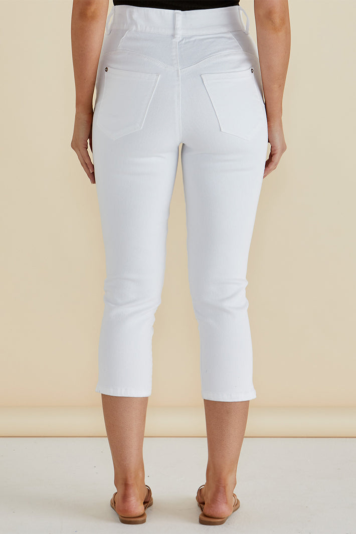 Betty Basics BB8203 Camila White Cropped Jeans