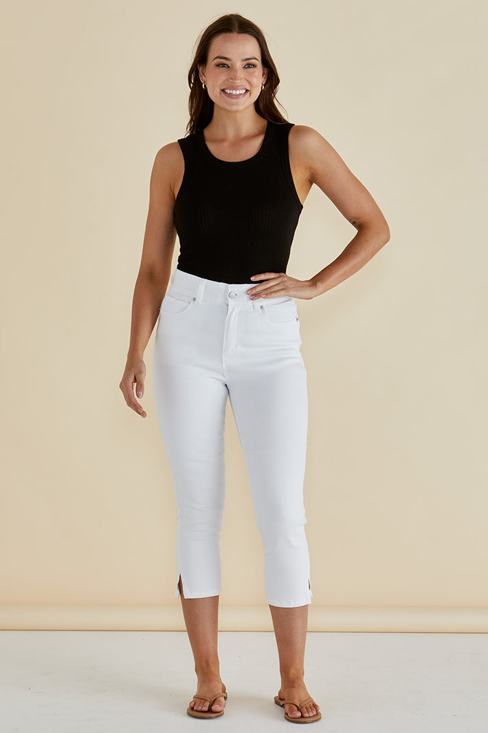 Betty Basics BB8203 Camila White Cropped Jeans
