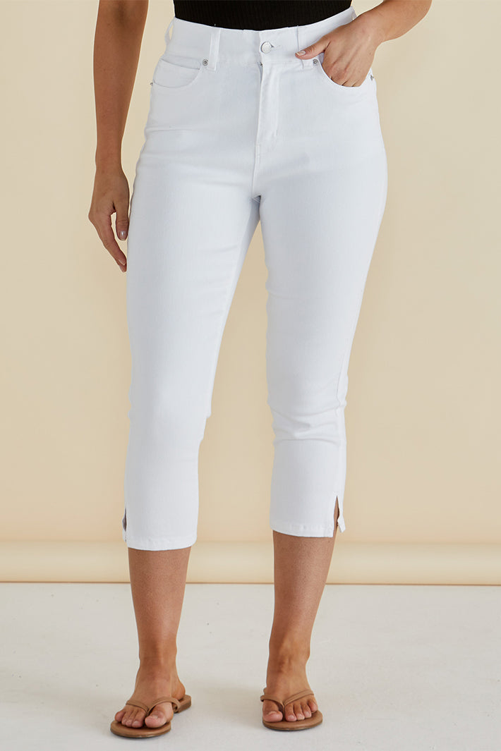 Betty Basics BB8203 Camila White Cropped Jeans
