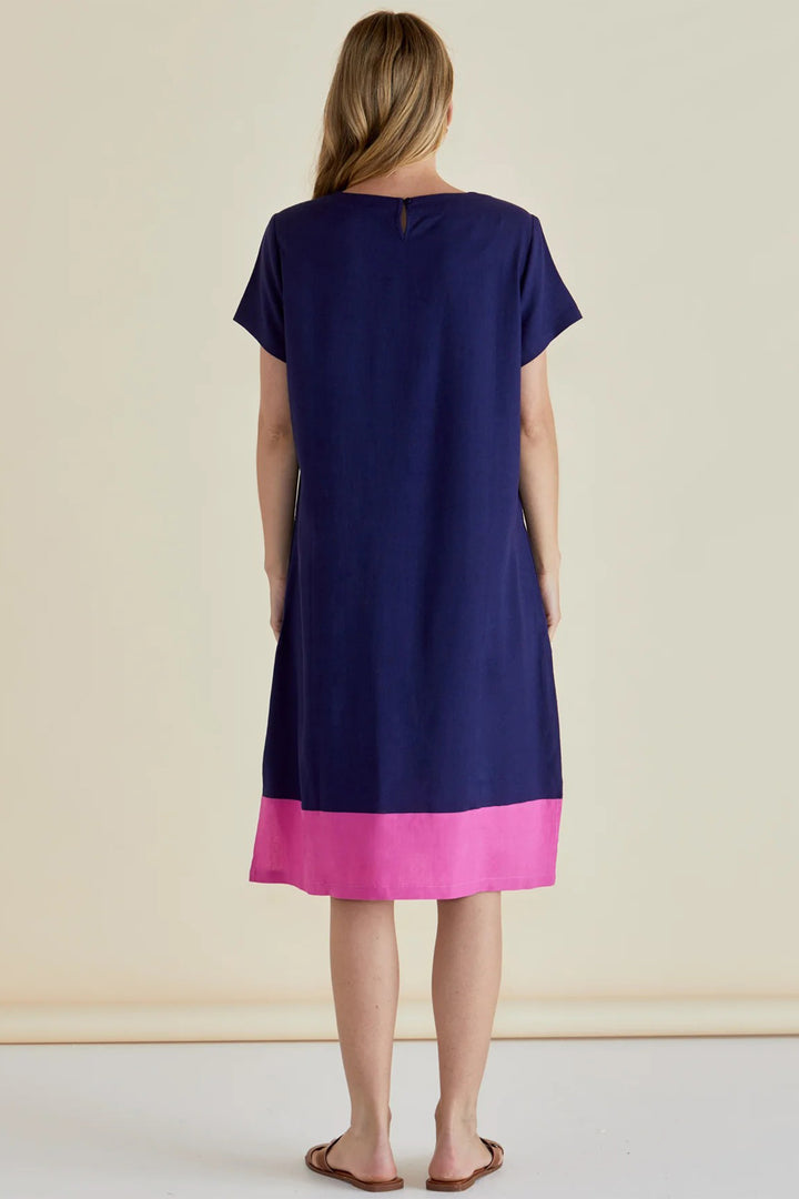 Betty Basics BB8390 Elwood Navy Pink Dress