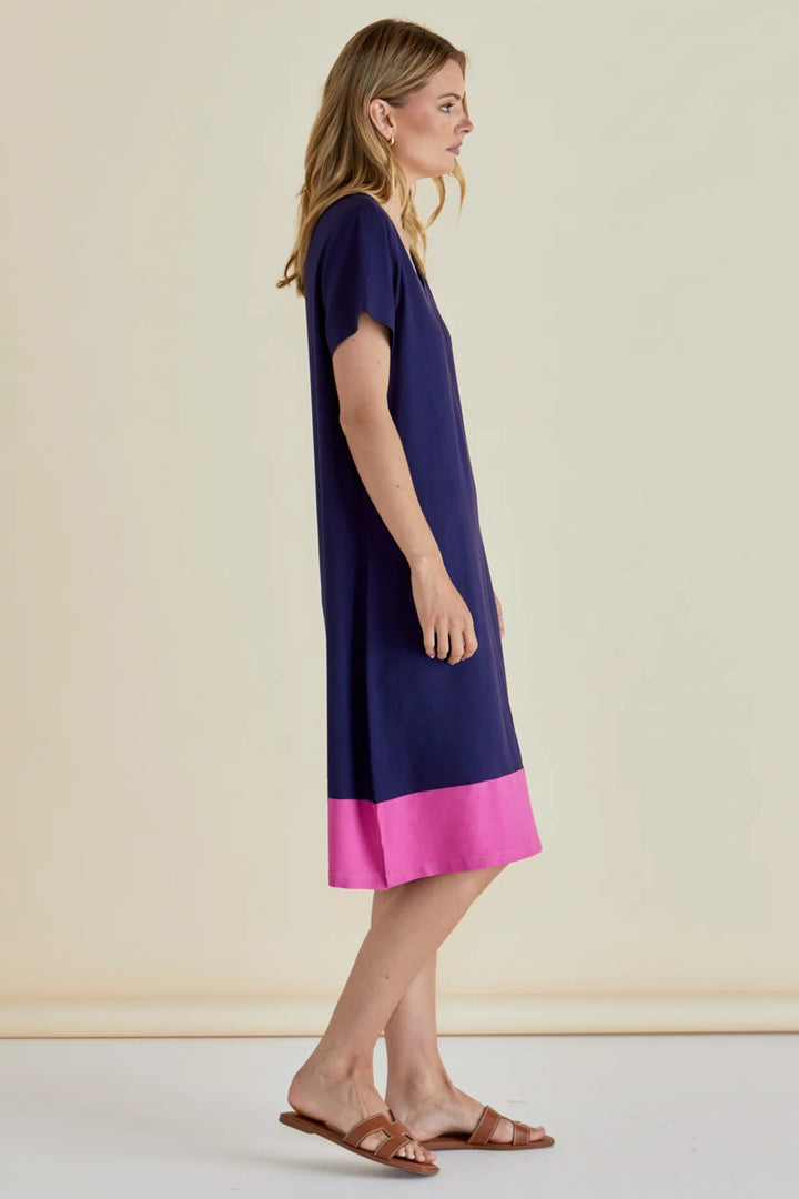 Betty Basics BB8390 Elwood Navy Pink Dress