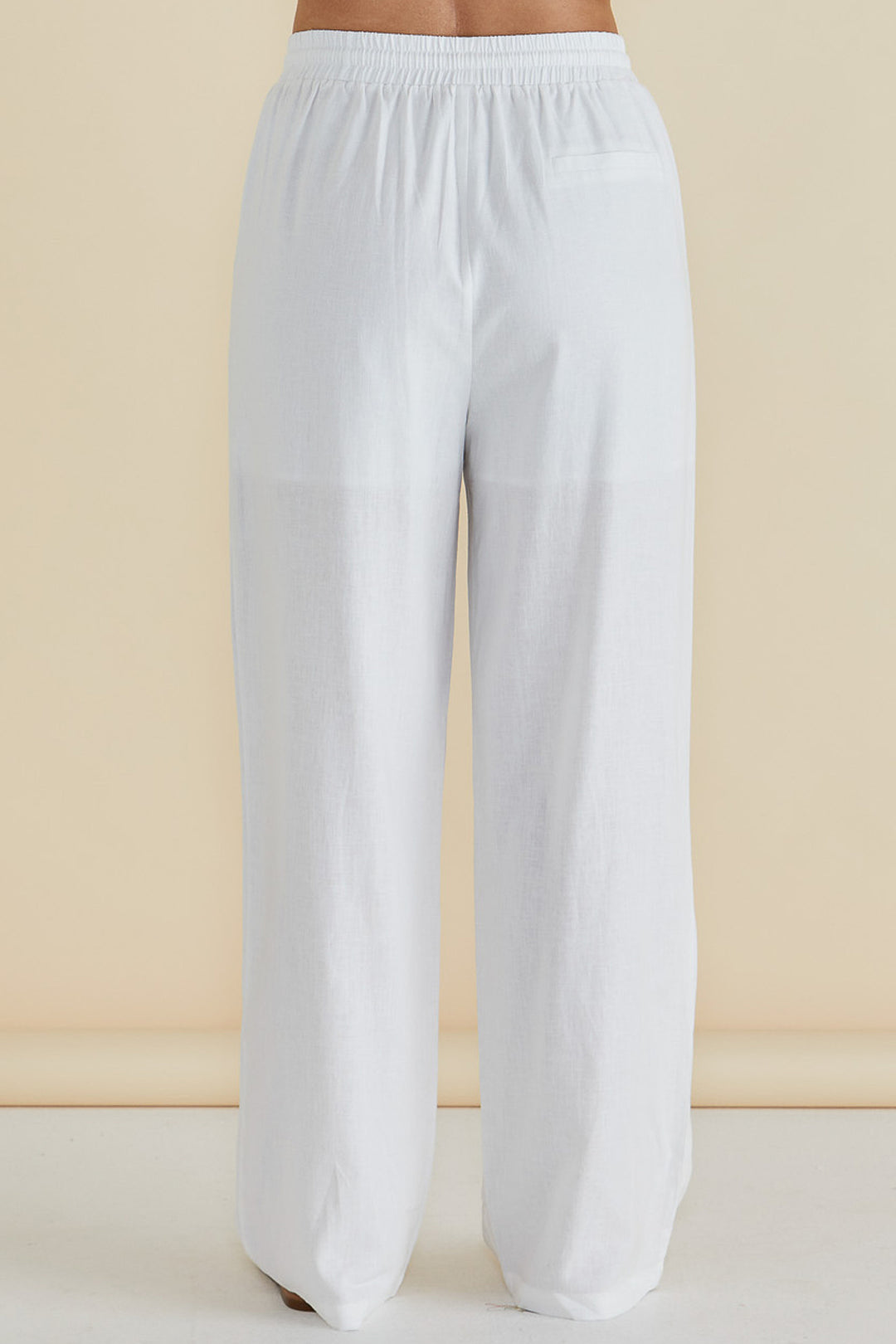 Betty Basics BB8437 Zaza White Relax Fit Linen Mix Trousers