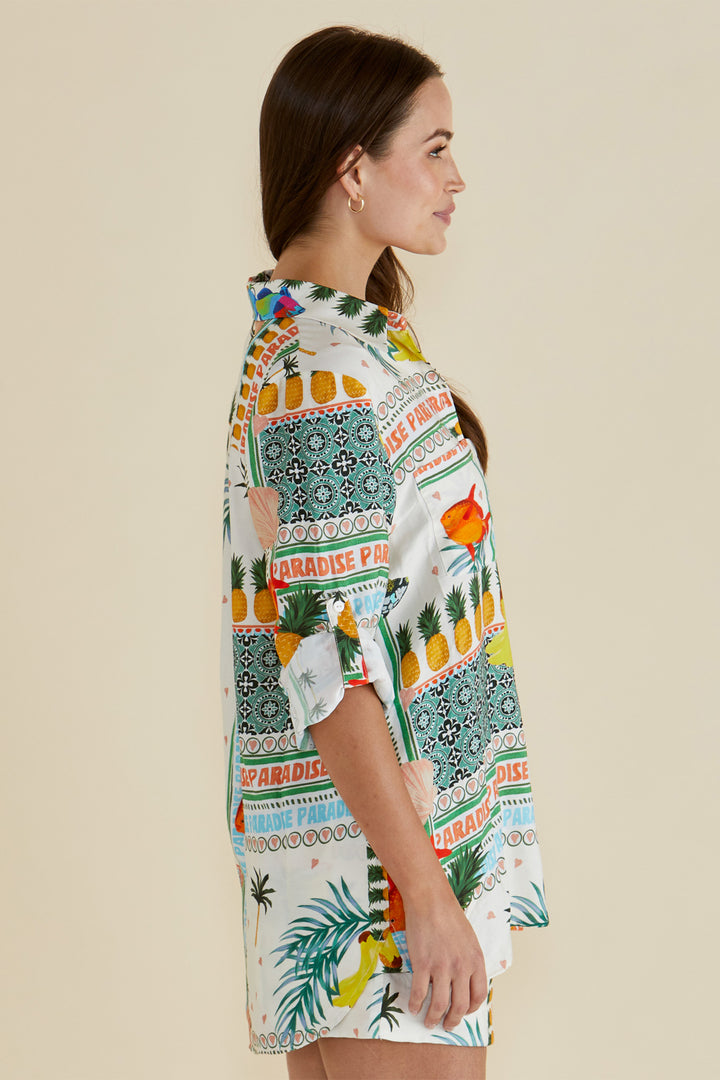 Betty Basics BB8439 Mills Paradise Beach Print Shirt