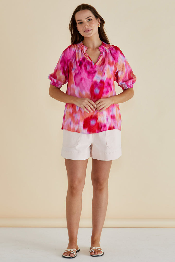 Betty Basics BB8449 Joanne Floral Abstract Print Blouse