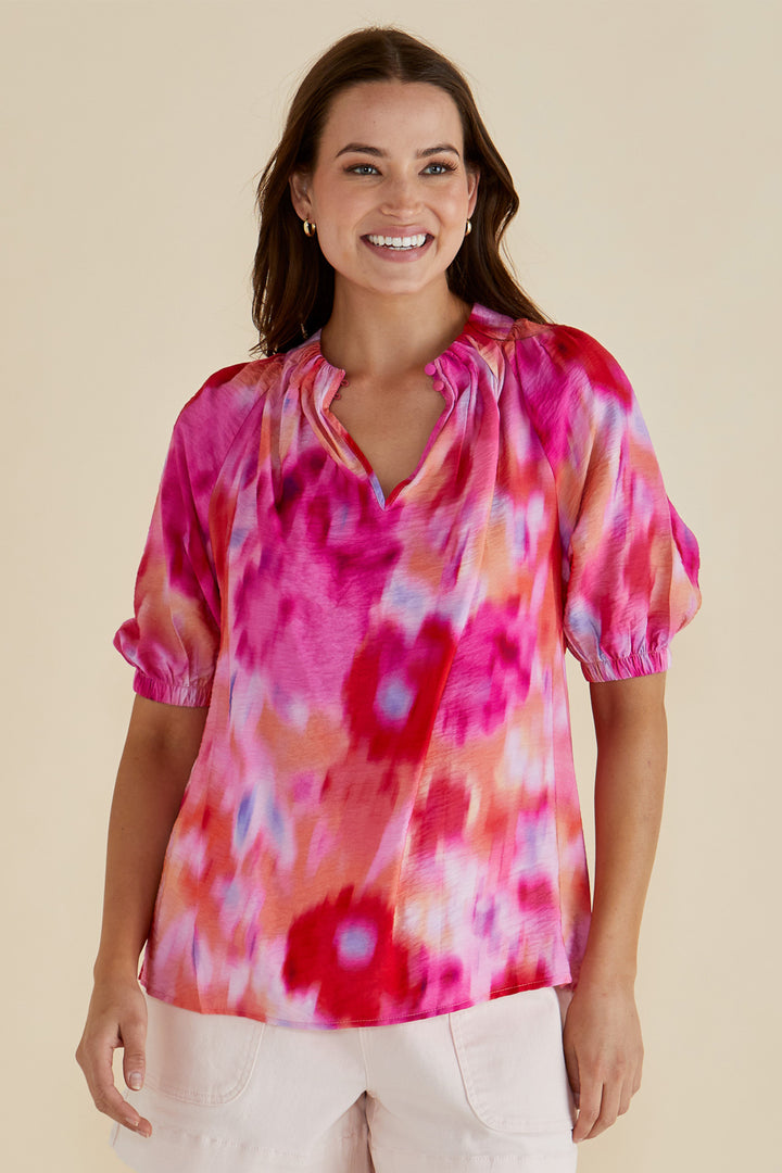 Betty Basics BB8449 Joanne Floral Abstract Print Blouse