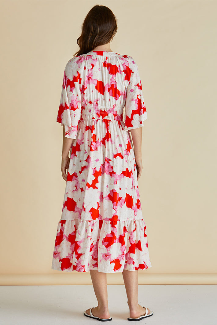 Betty Basics BB8510 Moxie Red Floral Print Dress