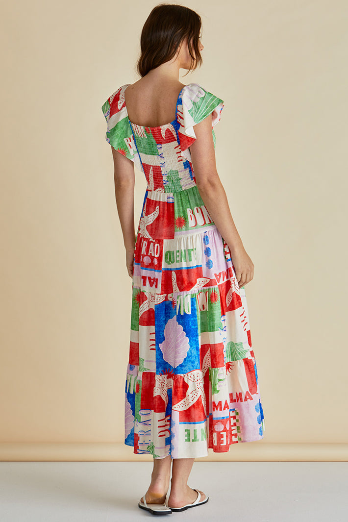 Betty Basics BB8514 Sadie Sea Seashell Print Dress