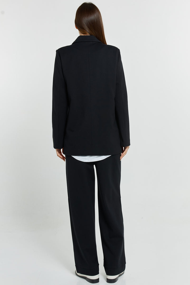 Betty Basics BB8594 black white trim joggers at Experience Boutique