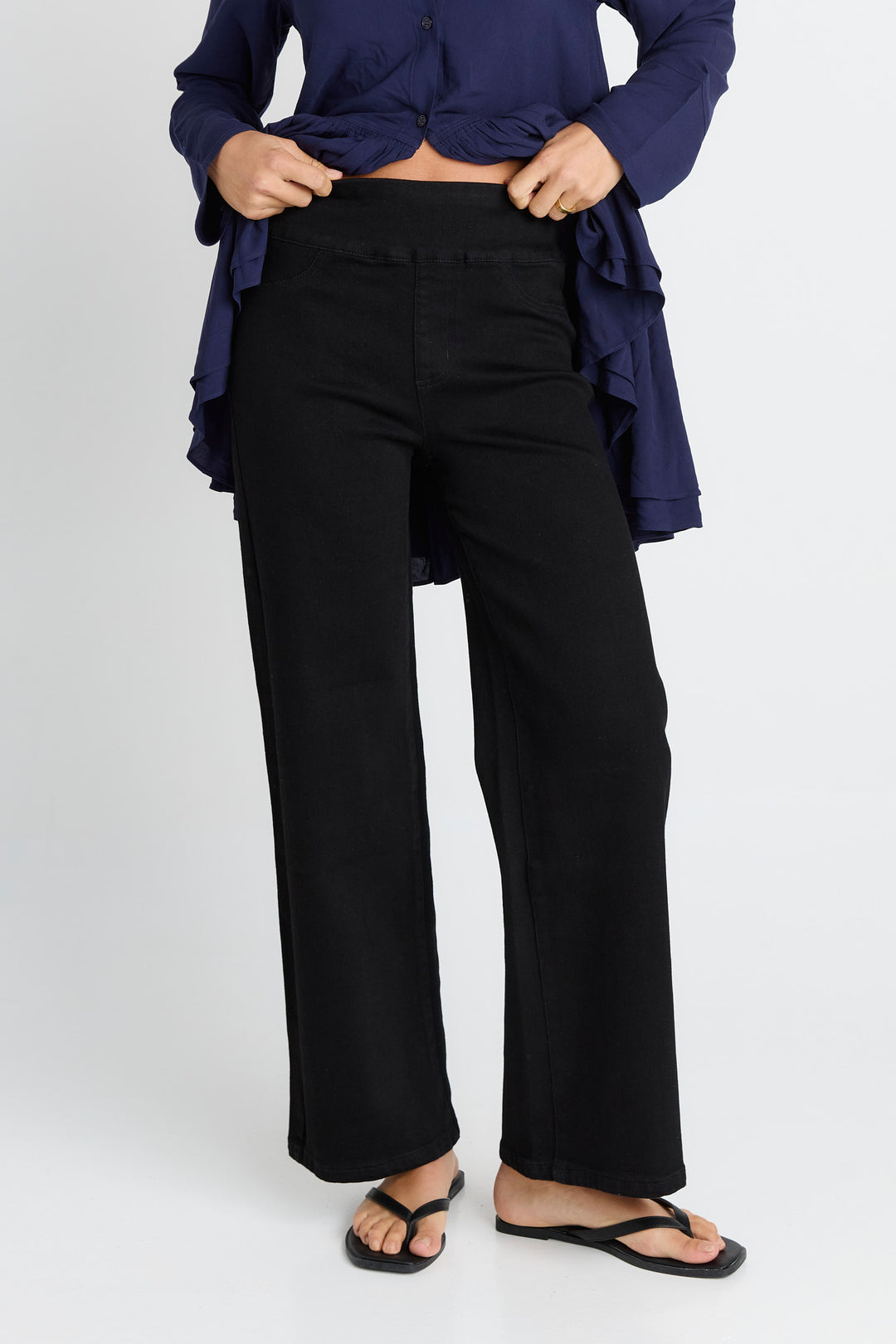 Betty Basics BB8608 black straight stretch jeans at Experience Boutique