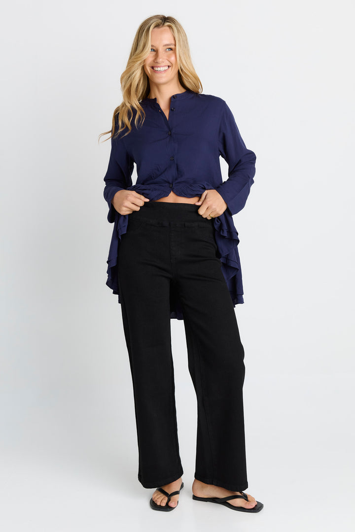 Betty Basics BB8608 black straight stretch jeans at Experience Boutique