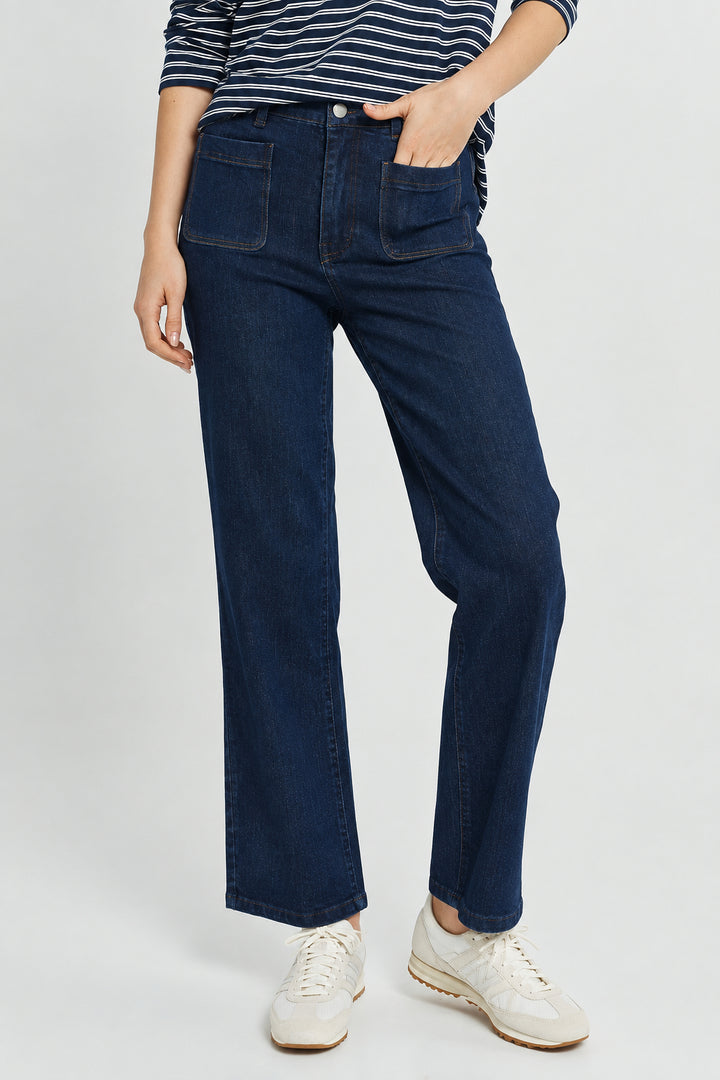 Betty Basics BB8584 blue smoke patch pocket jeans at Experience Boutique