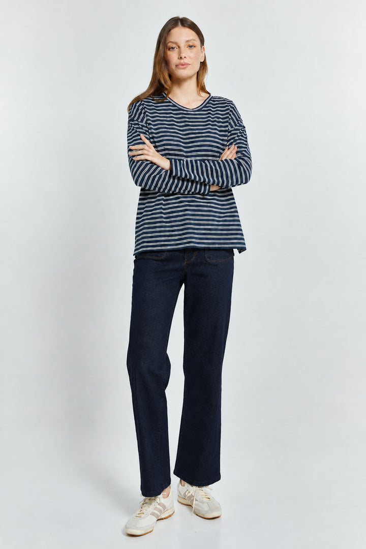 Betty Basics BB8584 blue smoke patch pocket jeans at Experience Boutique