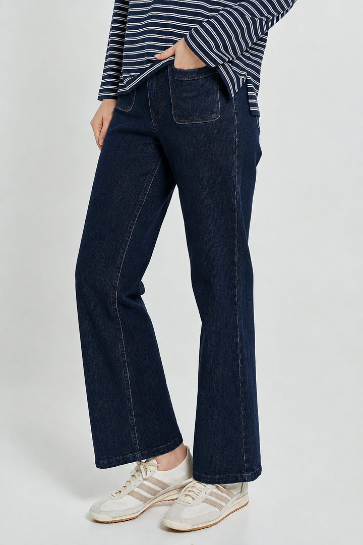 Betty Basics BB8584 blue smoke patch pocket jeans at Experience Boutique