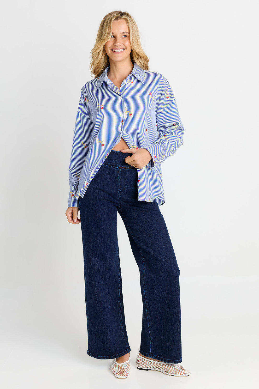 Betty Basics BB8608 indigo blue straight stretch jeans at Experience Boutique