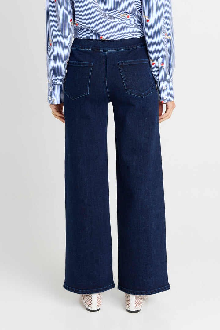 Betty Basics BB8608 indigo blue straight stretch jeans at Experience Boutique