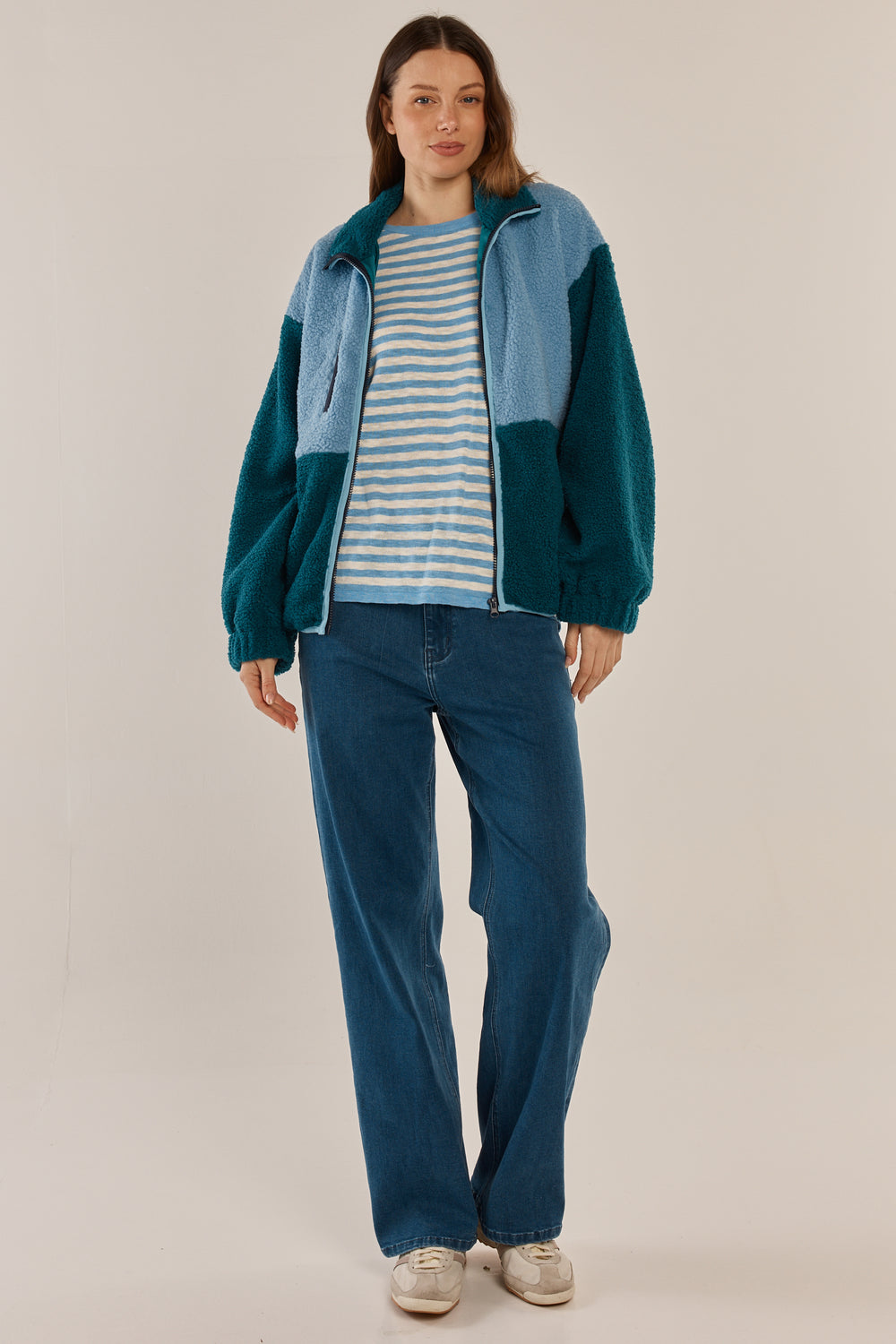 Betty Basics BB6100 teal blue borg fleece jacket at Experience Boutique