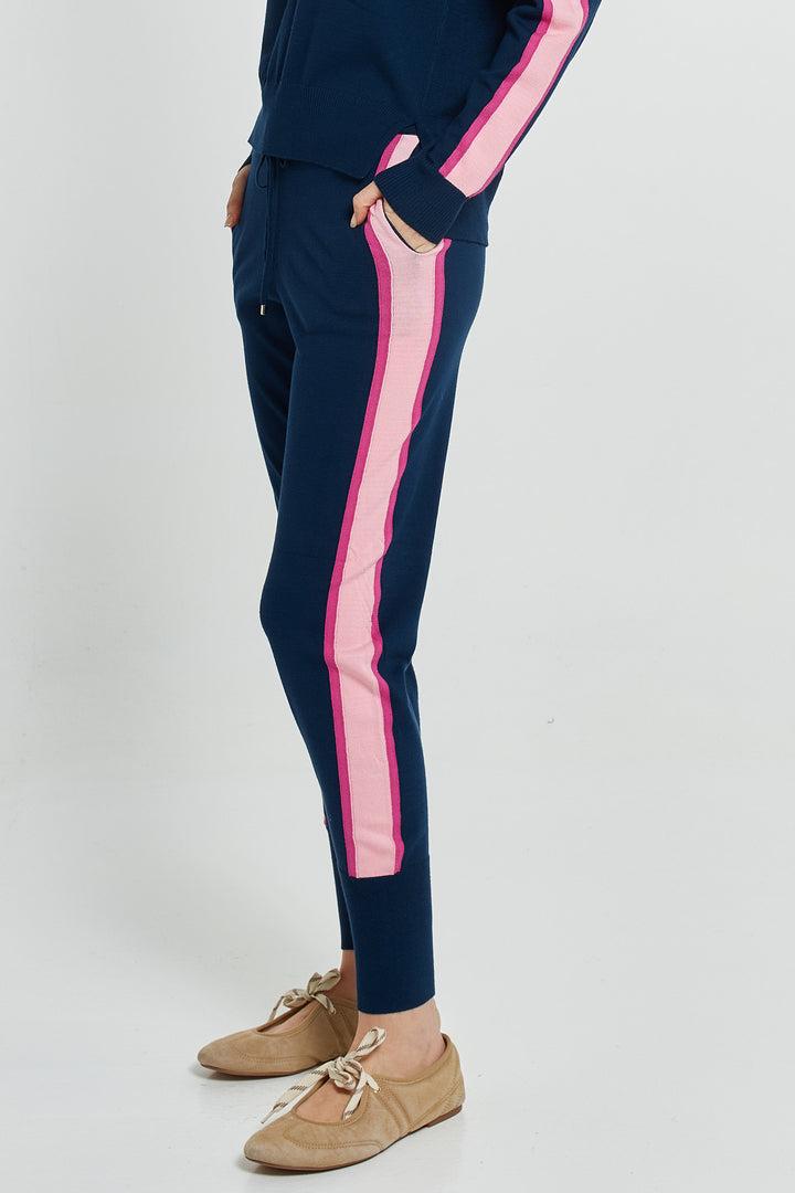 Betty Basics BB4121 navy pink stripe jumper at Experience Boutique