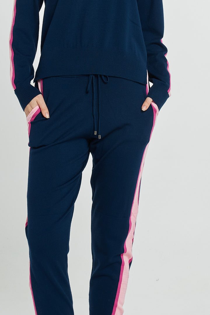 Betty Basics BB4121 navy pink stripe jumper at Experience Boutique