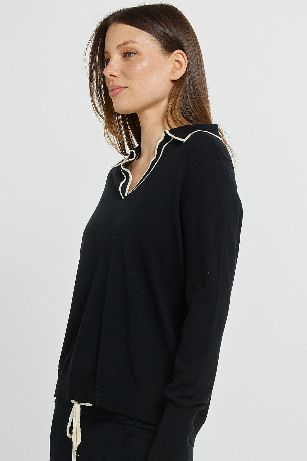Betty Basics BB4119 black polo jumper at Experience Boutique