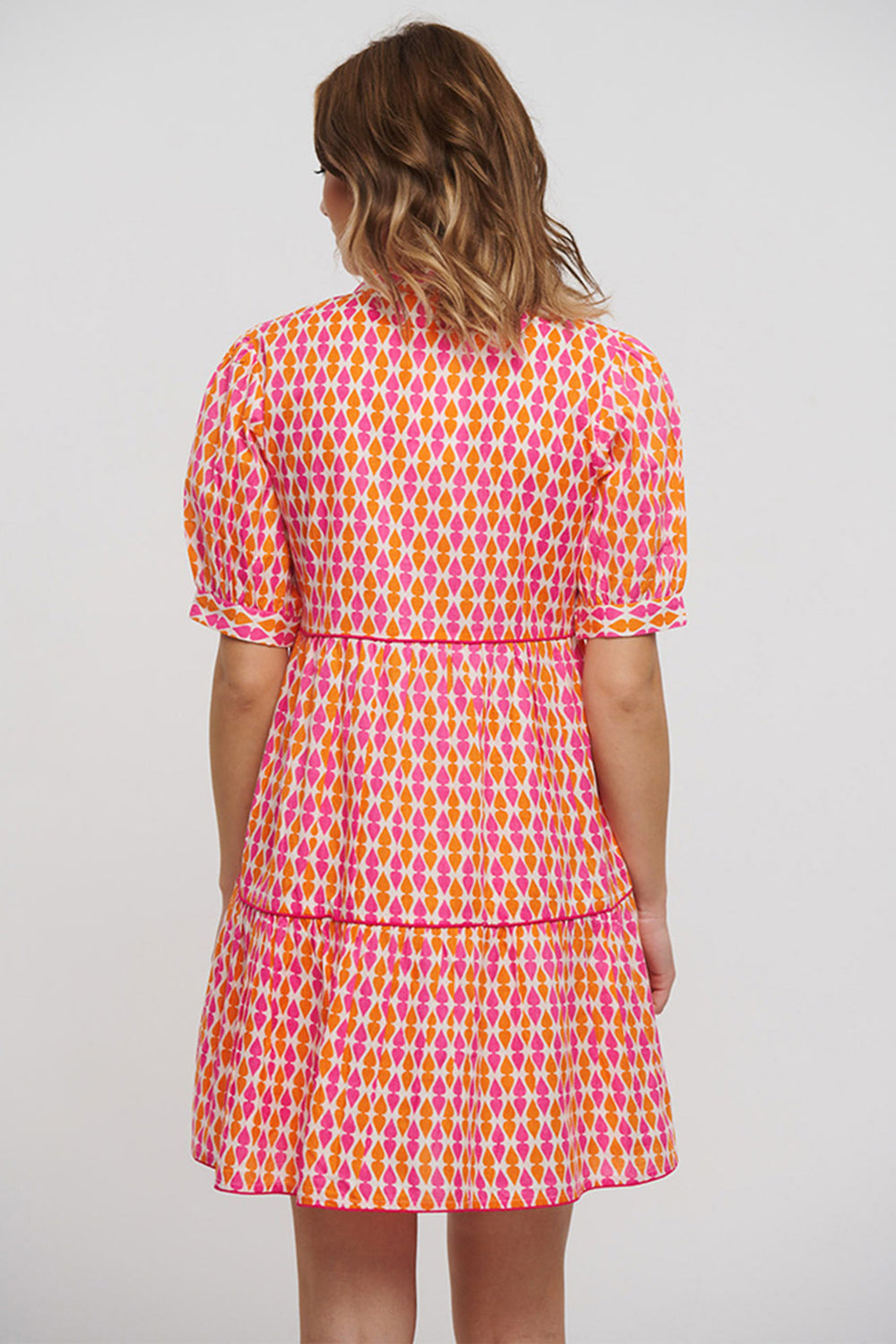 Ble Dress Orange Pink Geo Print 5-41-666-0005 - Experience Boutique