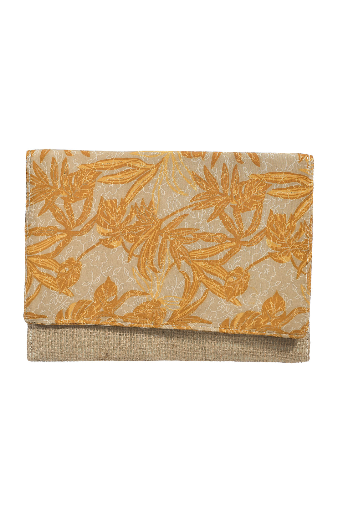 Ble Resort Collection Gold Print Straw Clutch Bag - Experience Boutique