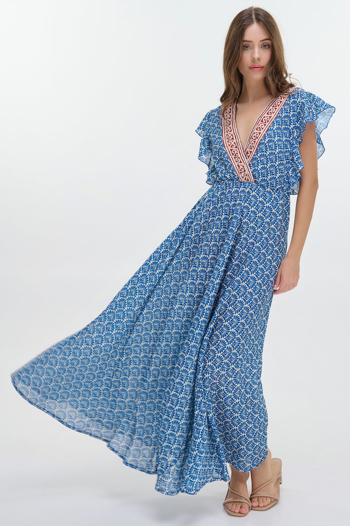 Ble Resortwear 5-41-100-0049 Blue Print Dress