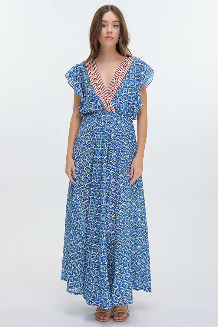 Ble Resortwear 5-41-100-0049 Blue Print Dress