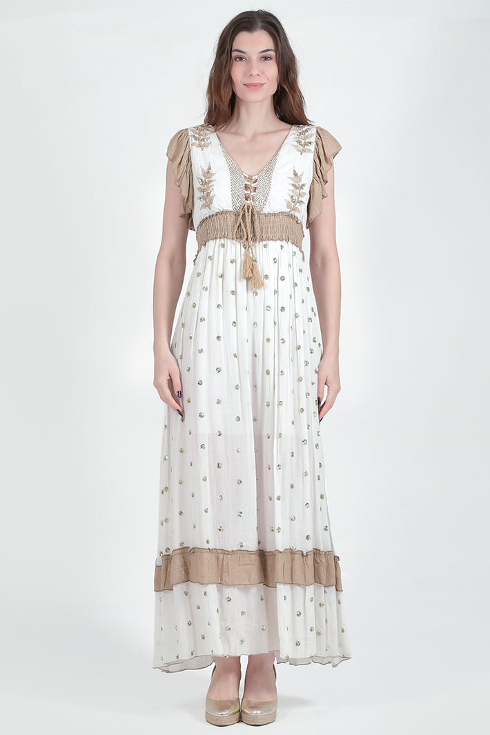 Ble Resortwear 5-41-105-003 Taupe Sequin Dress
