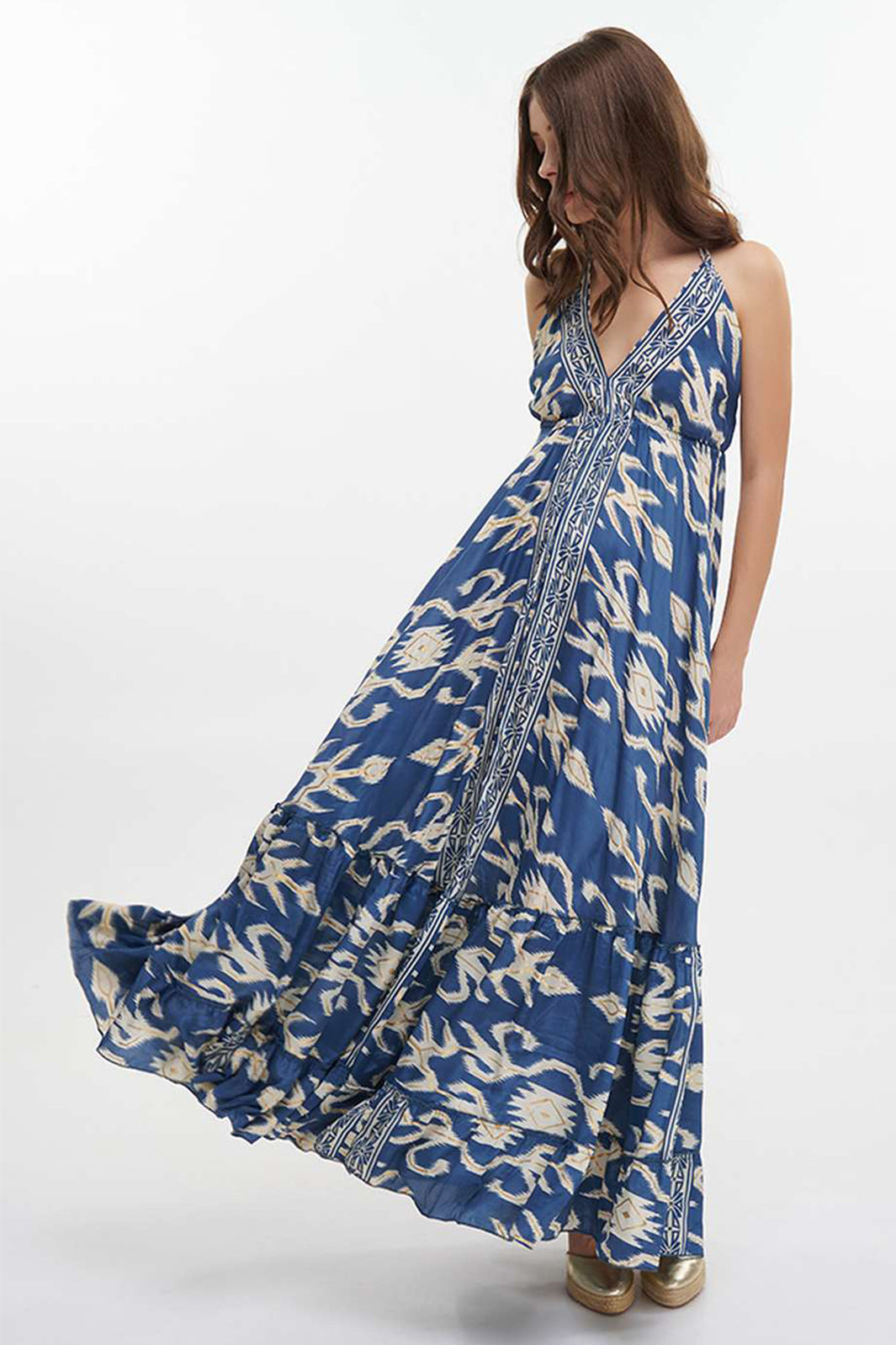 Ble Resortwear 5-41-133-0009 Blue Aztec Print Dress