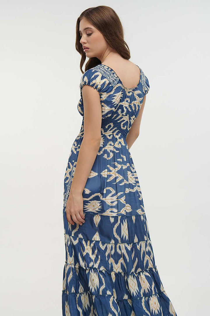 Ble Resortwear 5-41-133-0012 Blue Aztec Print Dress