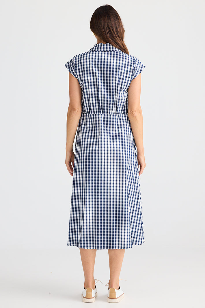 Brave+True BT25373-3 Musings Navy Gingham Dress