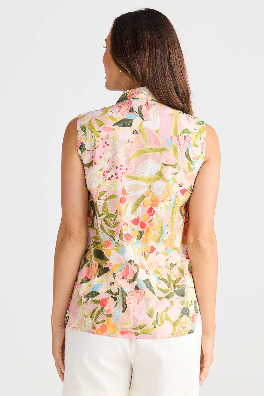 Brave+True BT25383-1 Poppy Zoes Garden Print Sleeveless Shirt