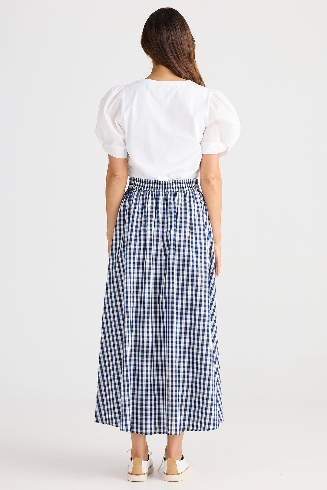 Brave+True BT25384-1 Lucy Navy Gingham Skirt