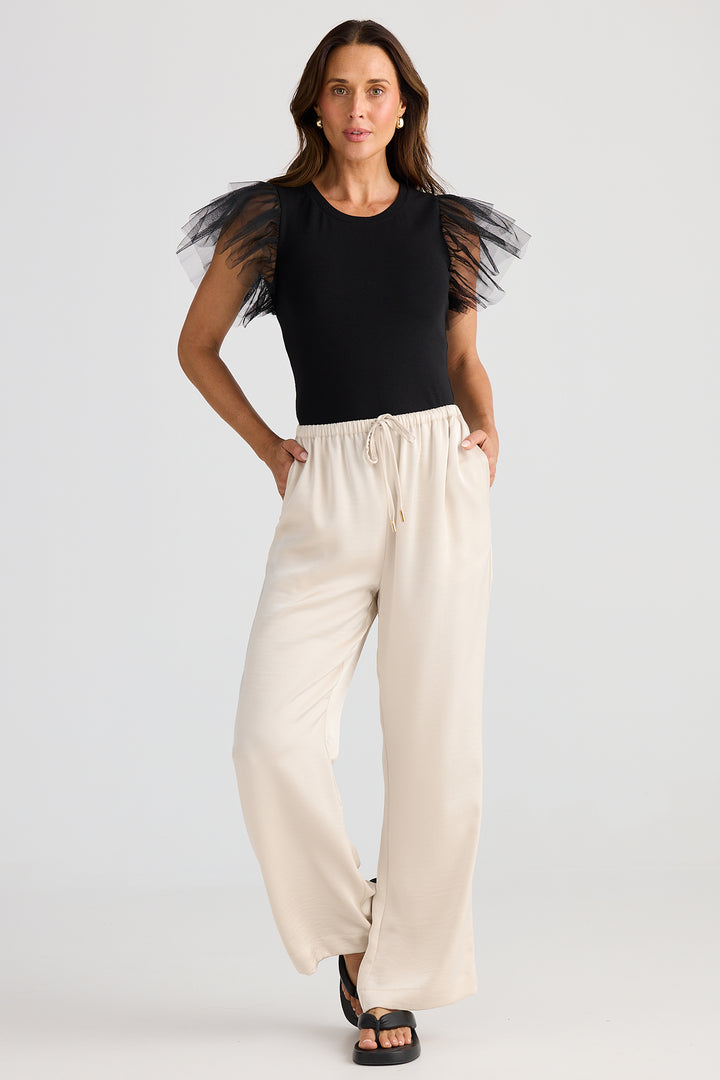 Brave+True BT25390-2 Boulevard Oyster Cream Drawstring Waist Trousers