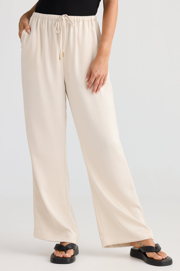 Brave+True BT25390-2 Boulevard Oyster Cream Drawstring Waist Trousers