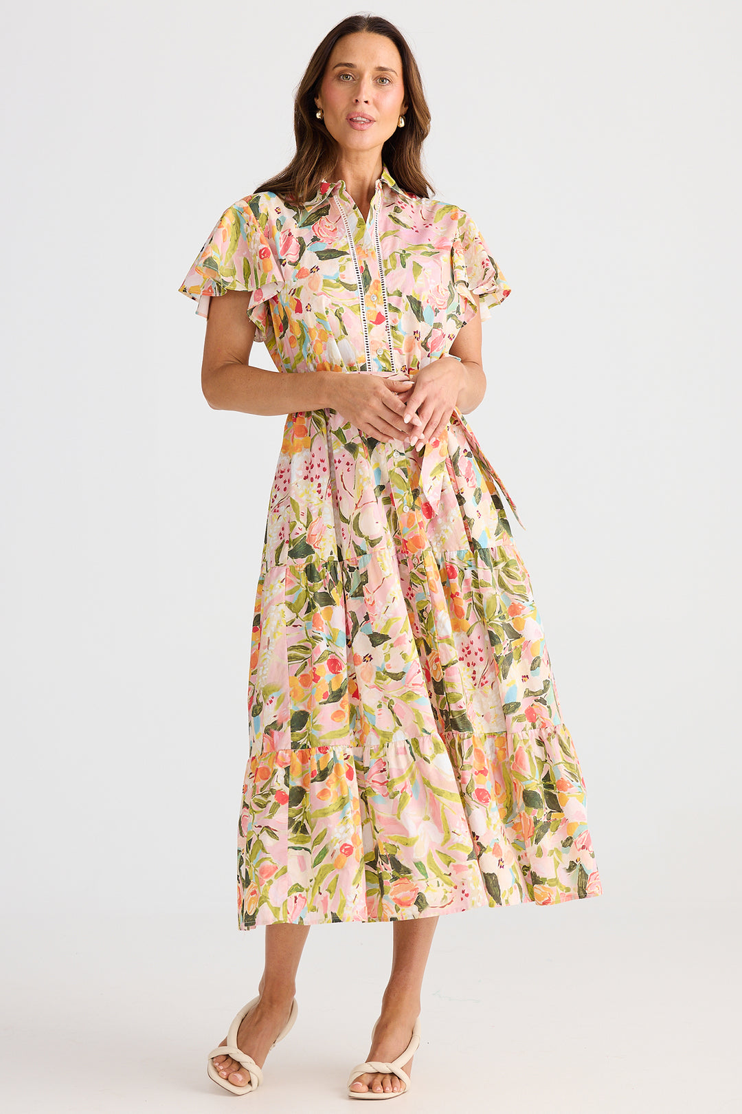 Brave+True BT25409-1 Alice Zoes Garden Print Short Sleeve Dress