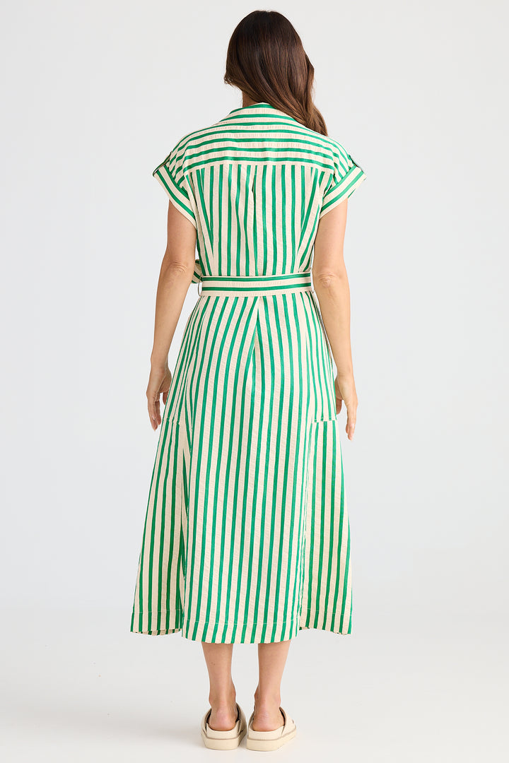 Brave+True BT25421-2 Portia Jade Green Stripe Dress