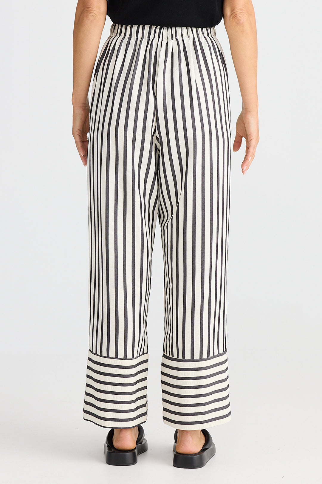 Brave+True BT25437-1 Portia Black Stripe Wide Leg Trousers