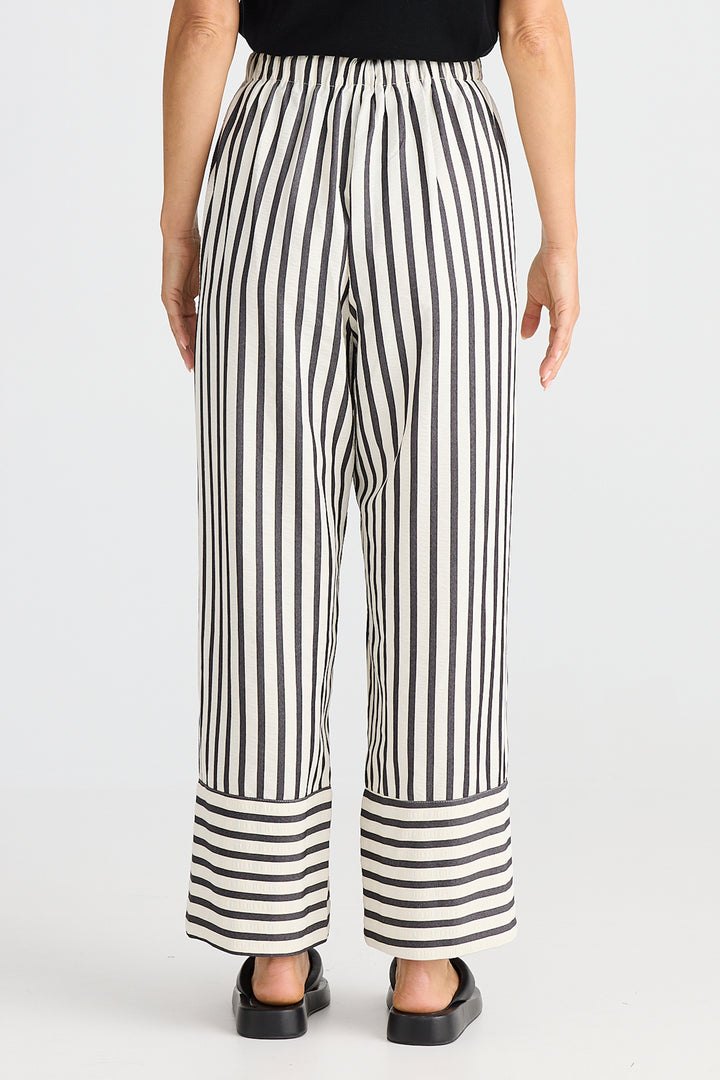 Brave+True BT25437-1 Portia Black Stripe Wide Leg Trousers