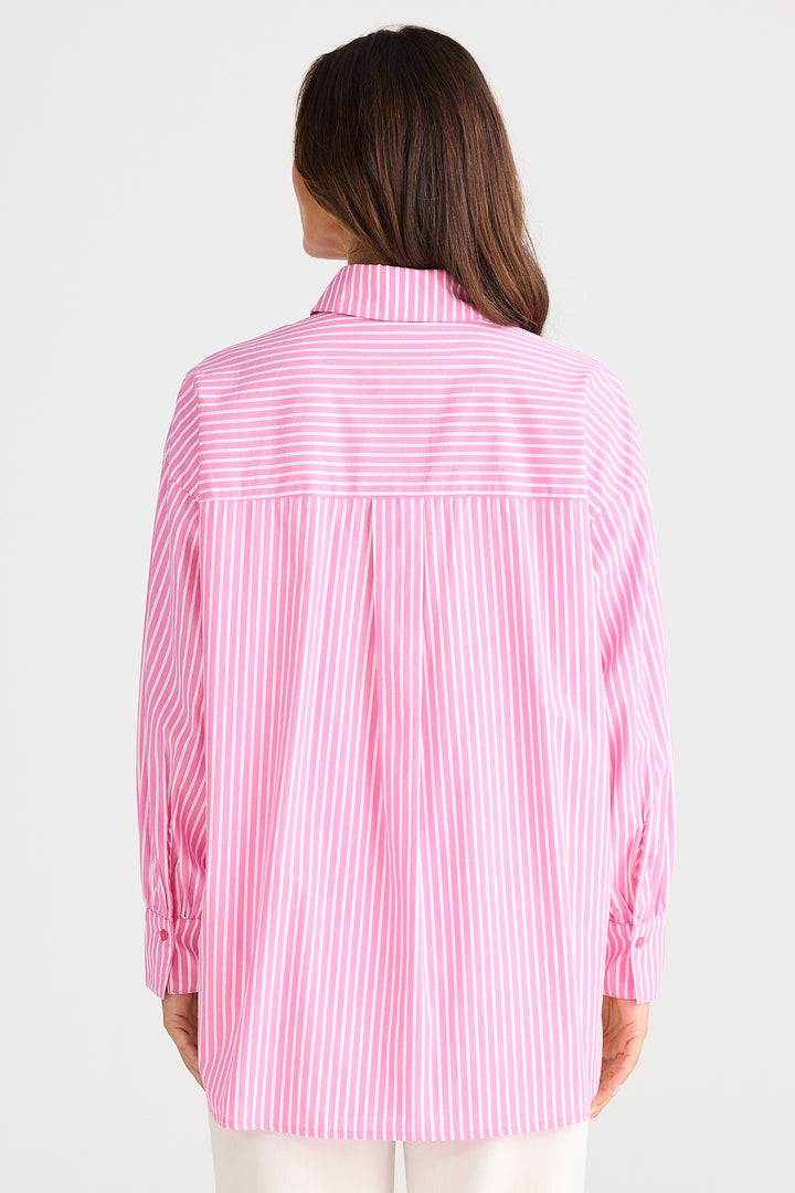 Brave+True BT25451-1 Isabel Pink Stripe Cotton Shirt
