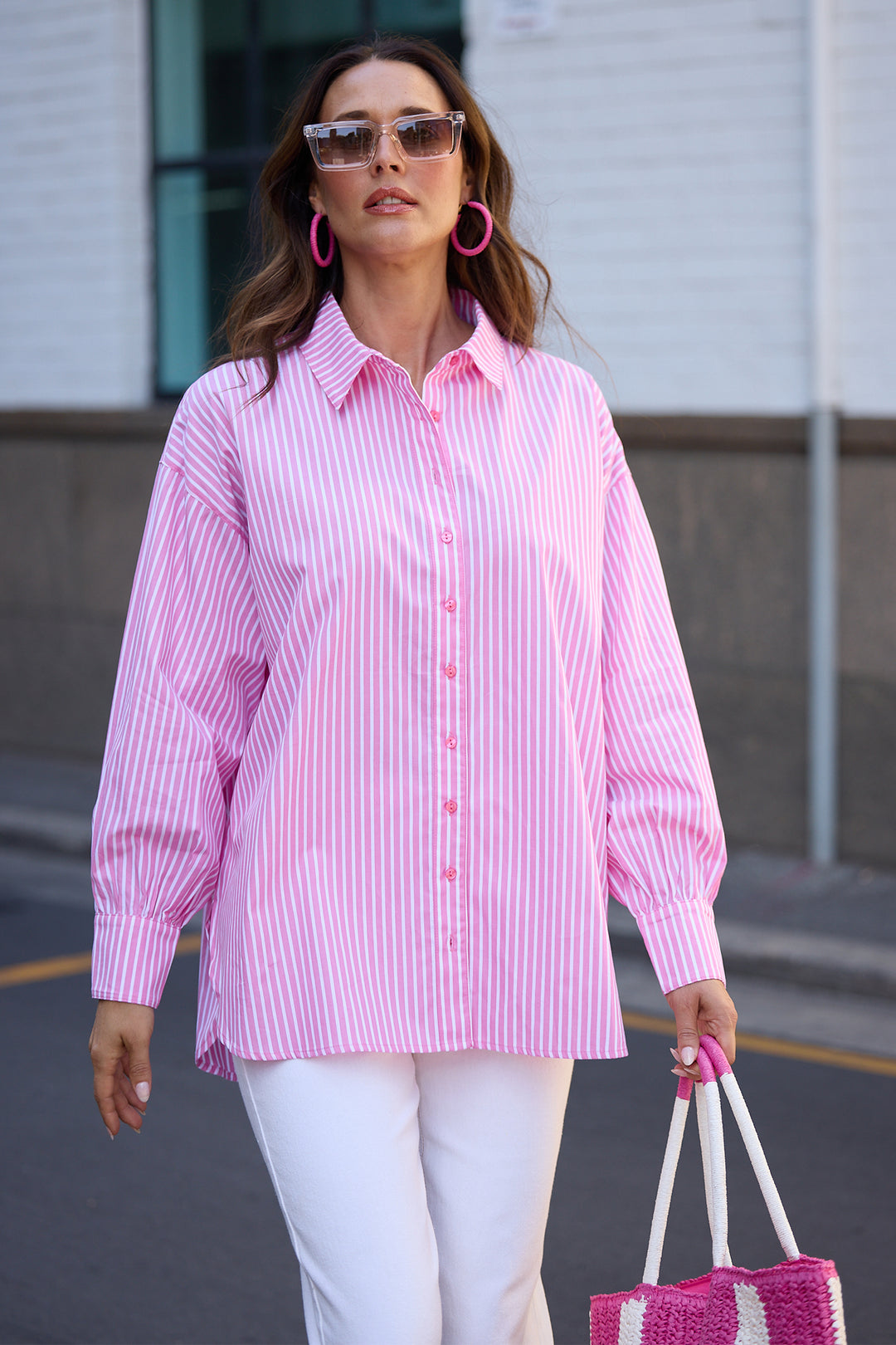 Brave+True BT25451-1 Isabel Pink Stripe Cotton Shirt