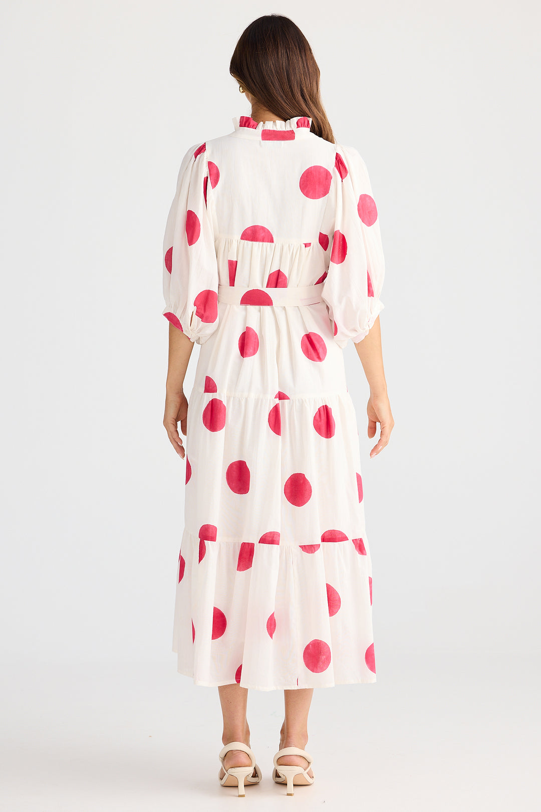 Brave+True BT25473-1 Dottie Red Spot Midi Dress
