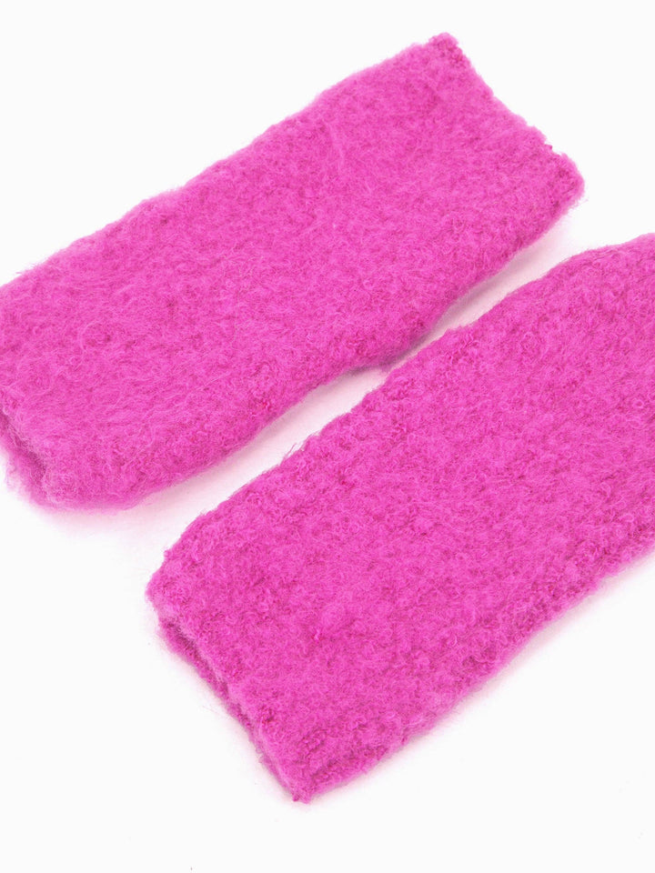 Bubblegum Pink Textured Wrist Warmers