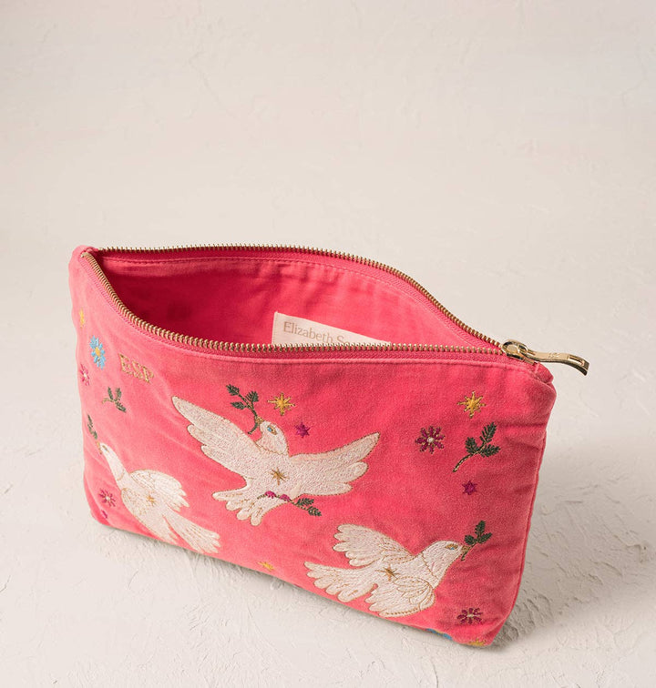 Elizabeth Scarlett Spiced Coral Doves of Peace Everyday Pouch