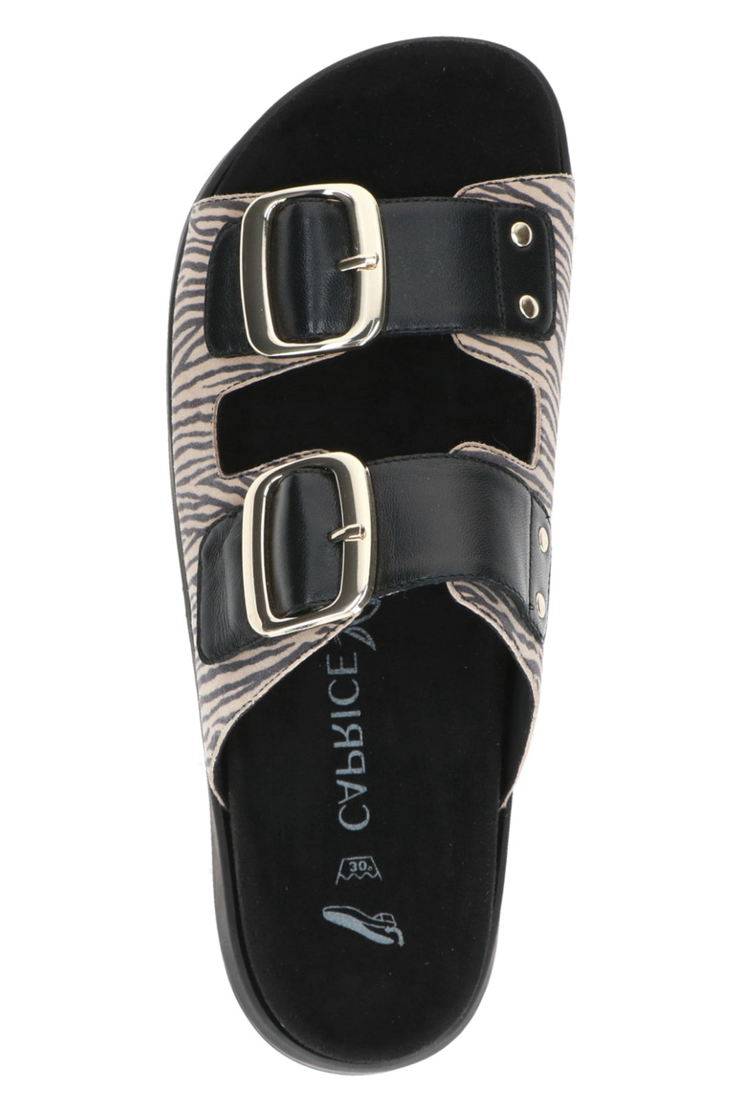 Caprice 27202 Beige Zebra Leather Sandals