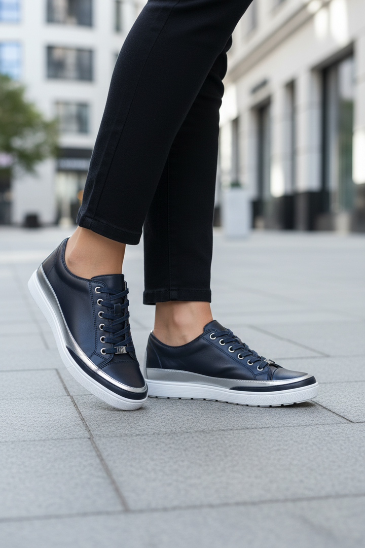 Caprice 9-23654-42-880 Navy Silver Ocean Comb Trainers