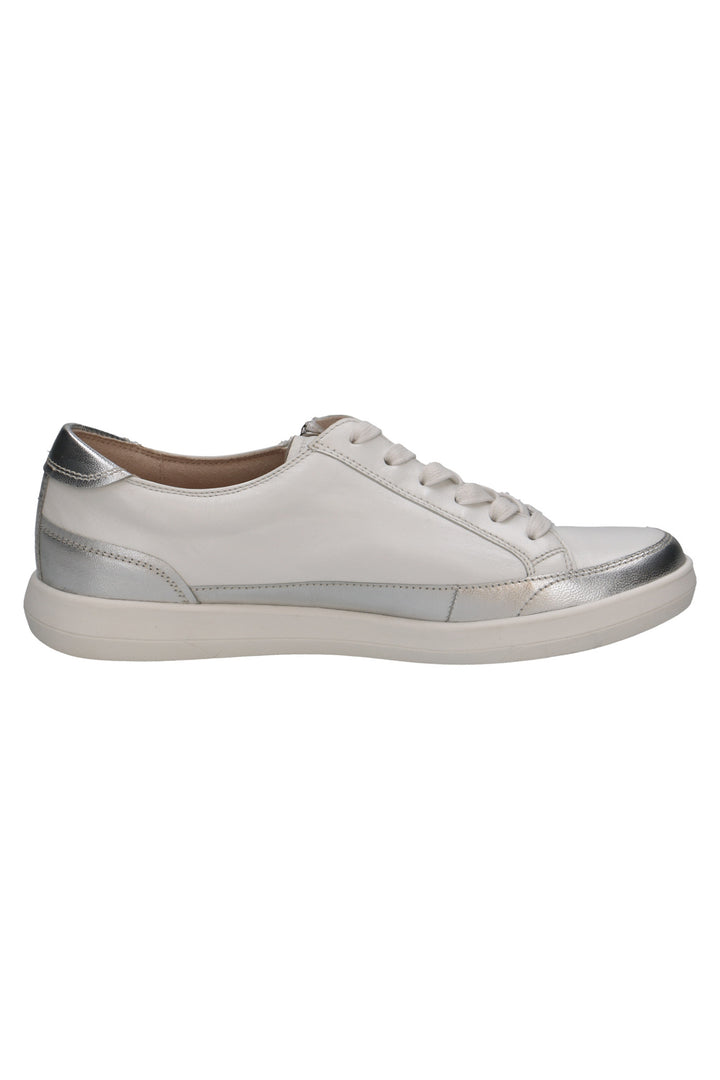 Caprice 9-23759-46-183 White Silver Leather Trainers