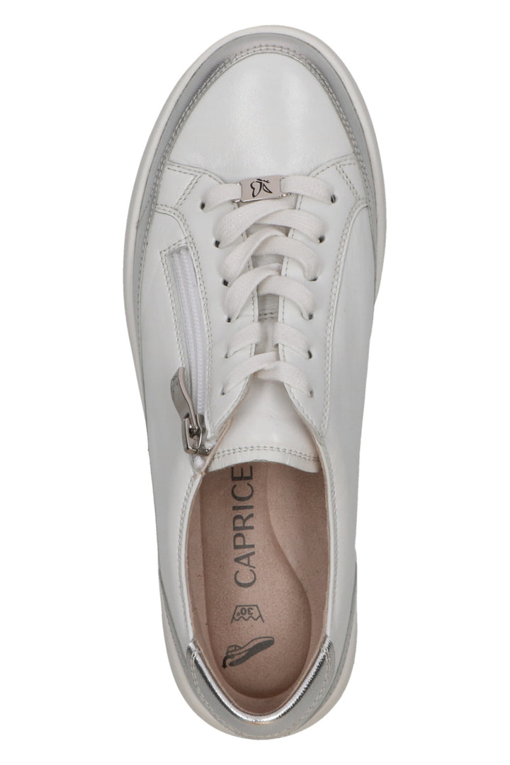 Caprice 9-23759-46-183 White Silver Leather Trainers